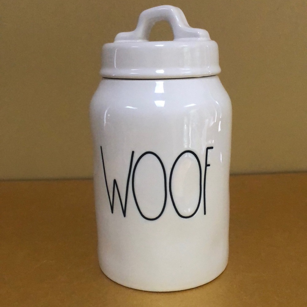 Rae Dunn Woof Canister for dog food